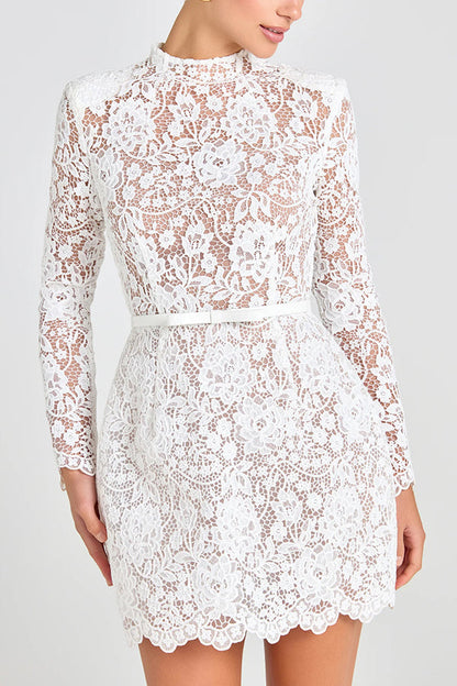 Vestido Priya Aurora – Renda Floral com Laço e Manga Curta - Priya