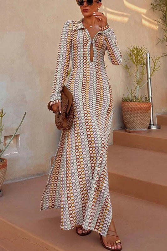 Vestido de Manga Longa Ondas - Priya