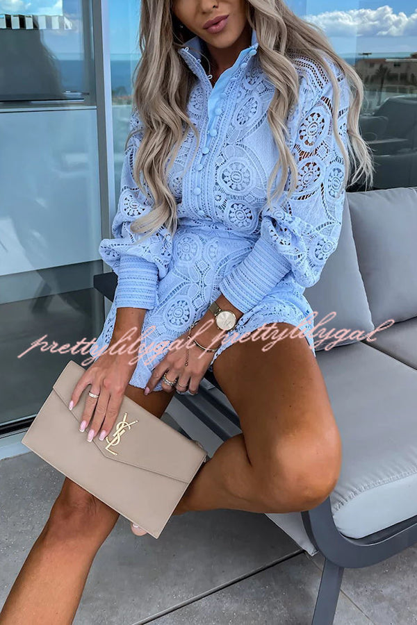 Conjunto Radiant Blessings – Blusa e Shorts de Renda de Crochê - Priya