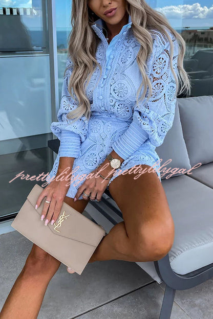 Conjunto Radiant Blessings – Blusa e Shorts de Renda de Crochê - Priya