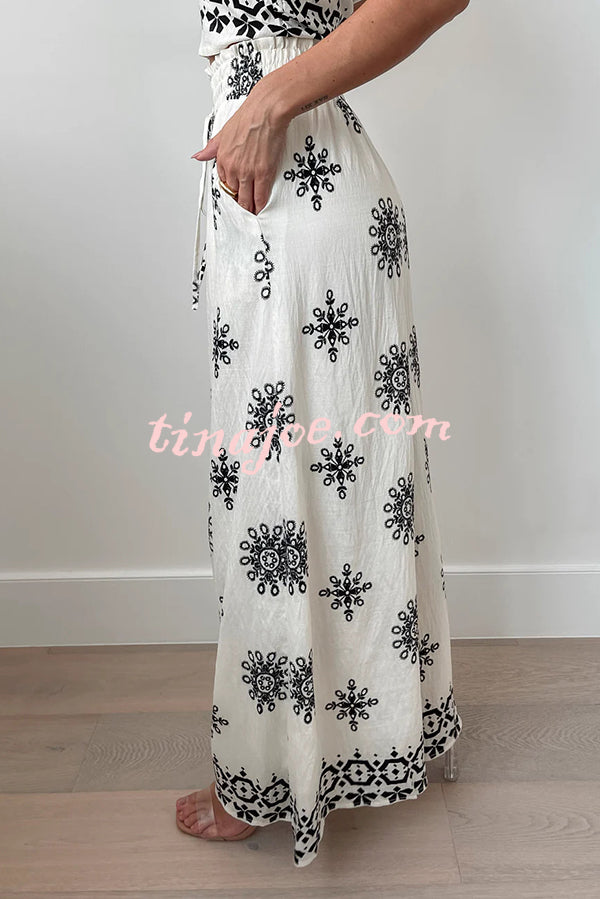 Conjunto Beatriz – Top com Estampa e Calça de Perna Larga - Priya