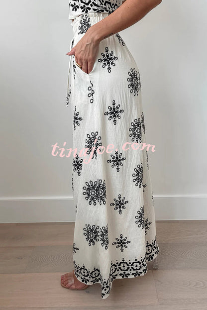 Conjunto Beatriz – Top com Estampa e Calça de Perna Larga - Priya