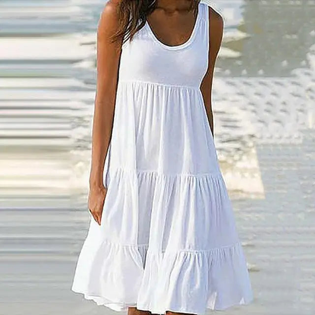 Vestido Midi sem Manga Flor de Lis - Priya