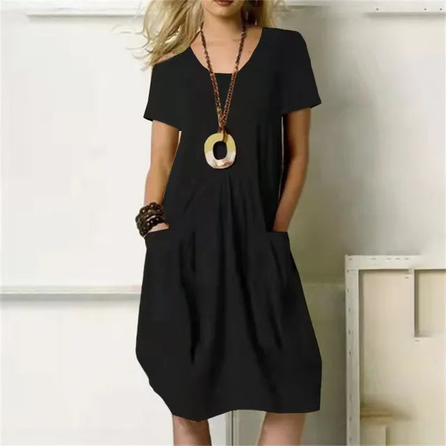 Vestido Midi Solto Gola Redonda Allure - Priya